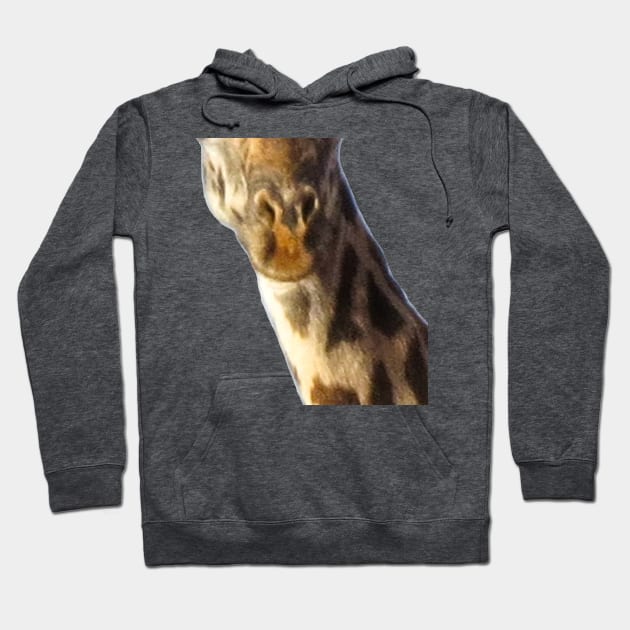 Giraffe Mouth Animal Face Hoodie by ellenhenryart